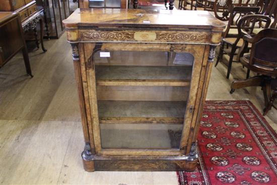 Victorian inlaid walnut pier cabinet